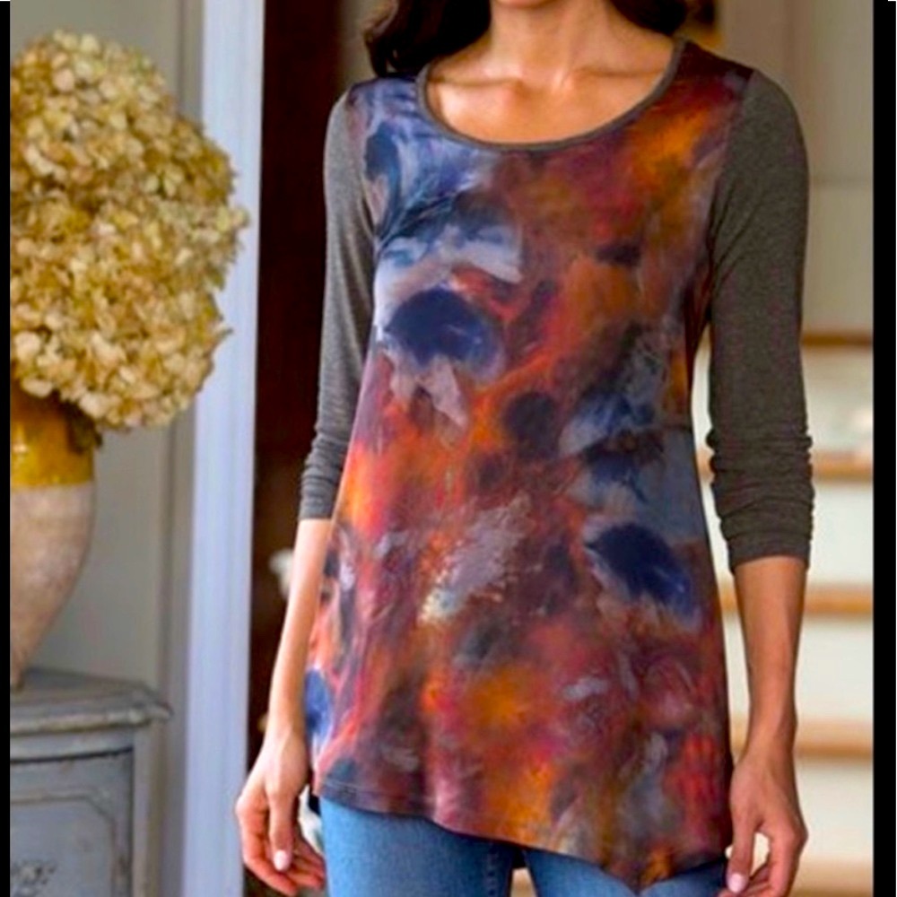 Soft Surroundings Stitching Long-sleeved T…